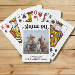 Game On Family Photo Playing Cards<br><div class="desc">Game On Family Custom Photo Text Playing Cards. Upload a photo and your text and occasion for truly unique playing cards! Great Christmas gift!</div>