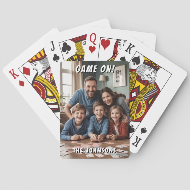 Game On Family Photo Playing Cards (Back)