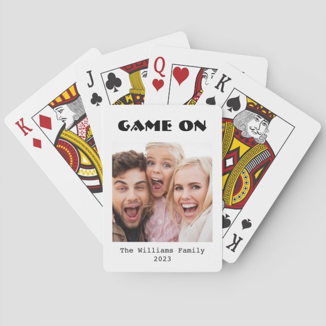 Game On Family Photo Playing Cards (Back)