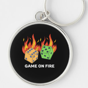 Game on Fire Key Ring