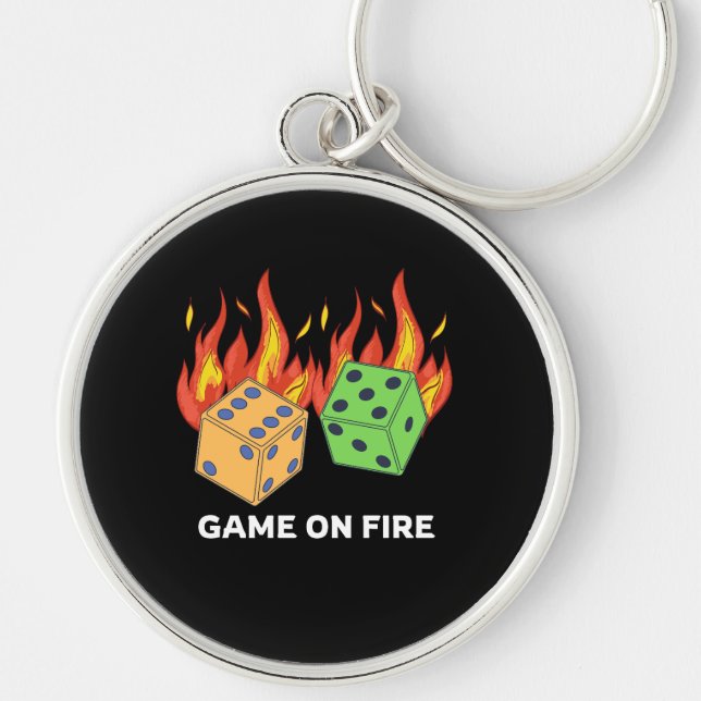 Game on Fire Key Ring (Front)