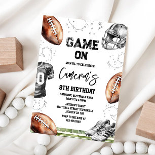 Game On Football Birthday Invitation