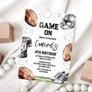 Game On Football Birthday Invitation