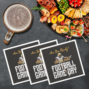 Game On Football Player on Black Napkin