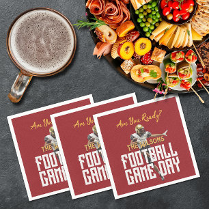 Game On Football Player on Red Napkin