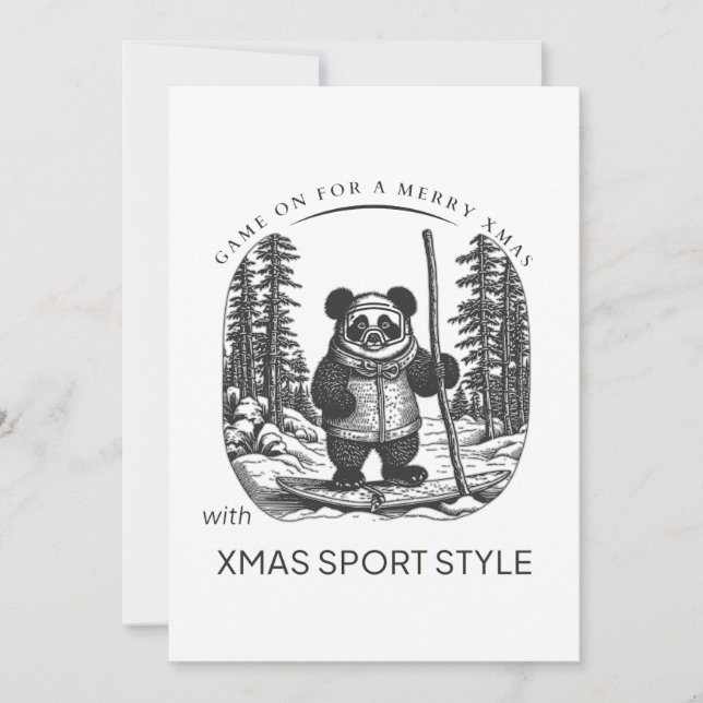 Game On for a Merry Xmas with Xmas Sport Style! Holiday Card (Front)