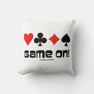 Game On! Four Card Suits Bridge Attitude Cushion