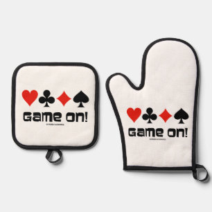 Game On! (Four Card Suits) Oven Mitt & Pot Holder Set
