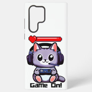 Game On Gamer Cat With Health Bar  Samsung Galaxy Case