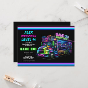 Game on! Gaming Truck Video Game Birthday Party Invitation