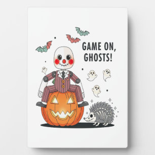Game on Ghosts Halloween Plaque
