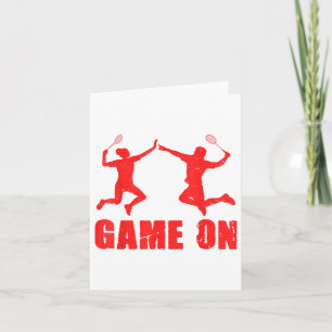 Game On Graphic Badminton Player Shuttle Sports Sm Card
