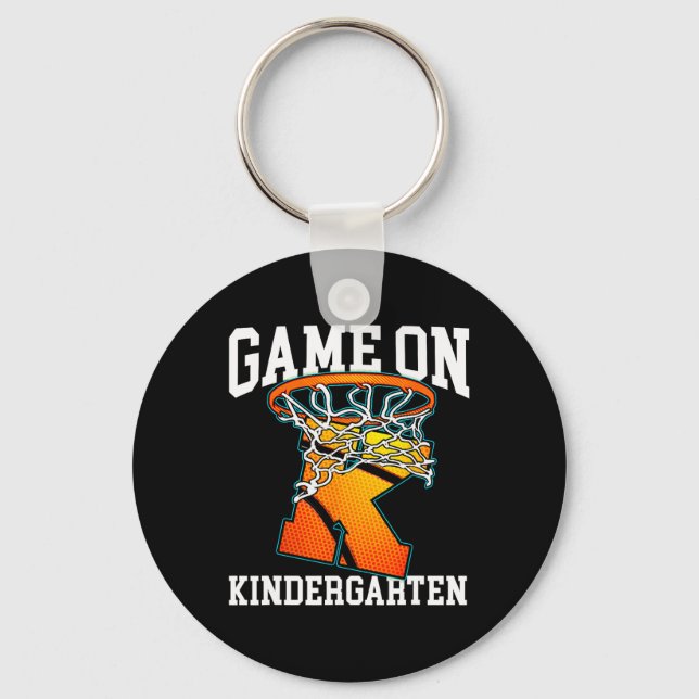 Game On Kindergarten Basketball Back To School Stu Key Ring (Front)