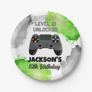 Game On Level Up Gamer Birthday Party Paper Plates