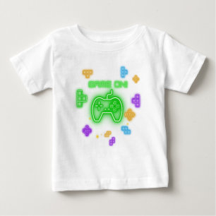Game on neon green, blue, & yellow gamer T-Shirt