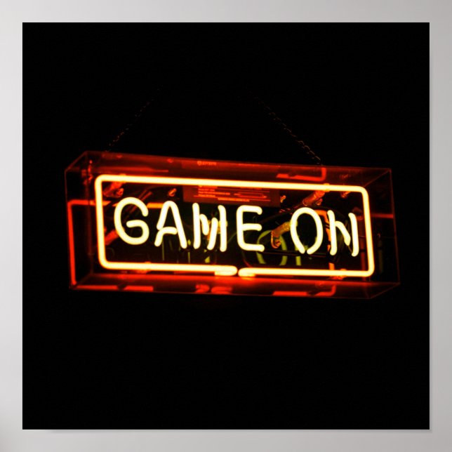 Game On Neon Sign Sports Gaming Gamer (Front)