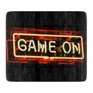 Game On Neon Sign Sports Gaming Gamer Cutting Board