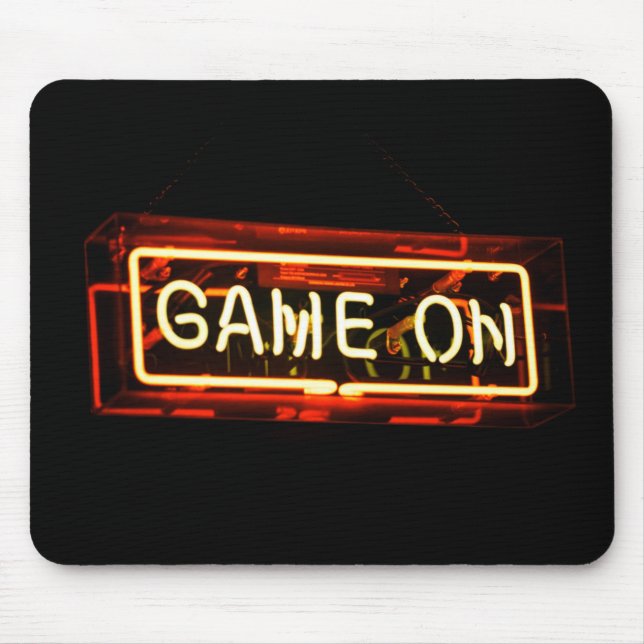 Game On Neon Sign Sports Gaming Gamer Mouse Mat (Front)