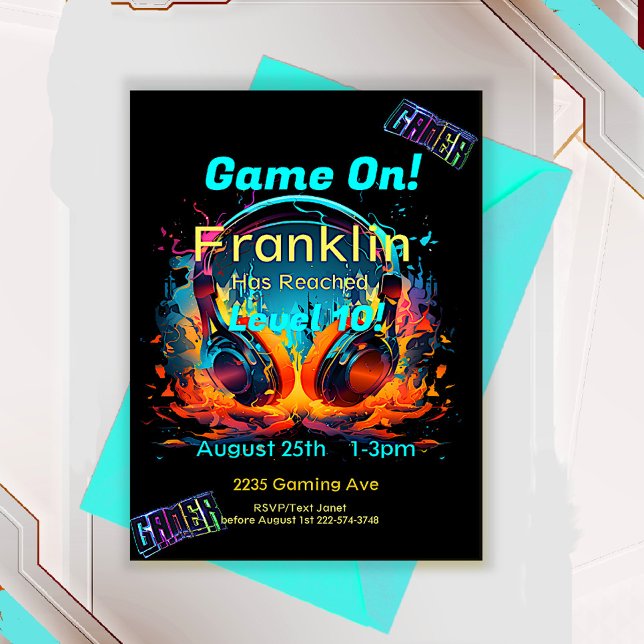 Game On, Next Level, Player One Video Game  Invitation (Creator Uploaded)