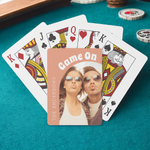 Game On Photo Family Game Night Retro Playing Cards