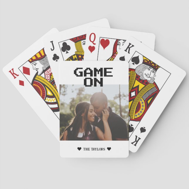Game On Photo Personalised Playing Cards (Back)