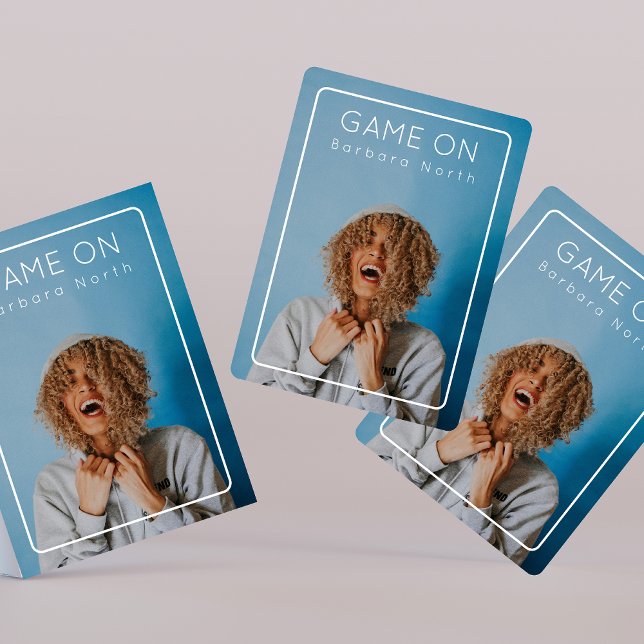 Game On Photo Typhography Modern Family Playing Cards (Creator Uploaded)