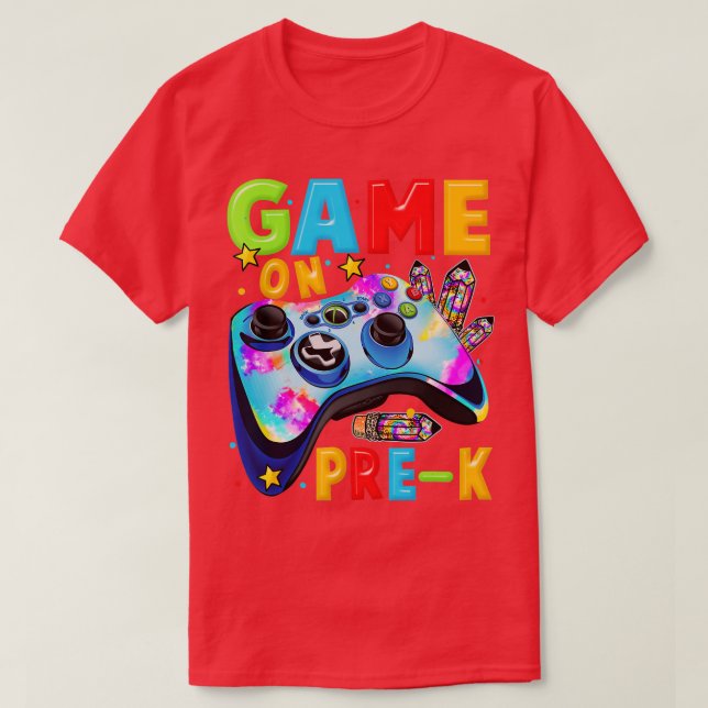 Game On Pre-K Video  Gift First Day of PreSchool  T-Shirt (Design Front)