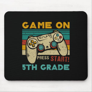 Game On Press Start 5th Grade Gamer Back To School Mouse Mat
