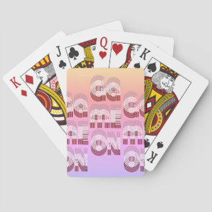 Game On Retro Typography Pink Lilac Peach Playing Cards