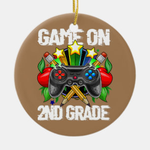 Game On Second 2nd Grade Gaming Gamer Back To Ceramic Tree Decoration
