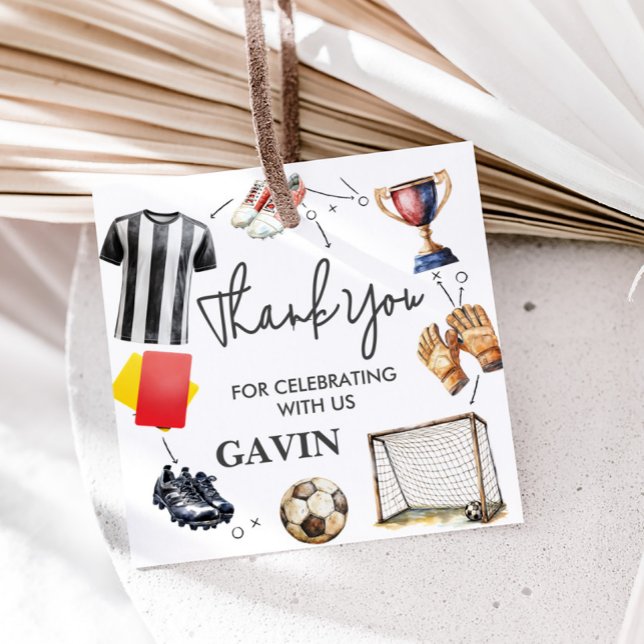 Game On Soccer Birthday Favour Tags (Soccer Birthday Party Favor Tags)