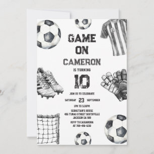 Game On Soccer Kids Birthday Invitation