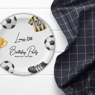 Game On Soccer Sport Football Birthday Party Paper Plate