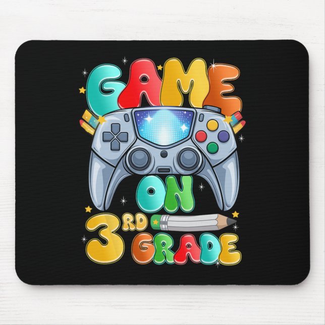 Game On Third 3rd Grade Back To School Level Unloc Mouse Mat (Front)