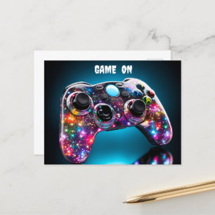 Game On Vibrant Remote  Postcard