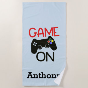 Game On Video Game Controller Beach Towel