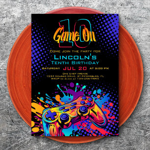 Game On Video Game Controller Birthday Invitation