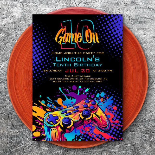 Game On Video Game Controller Birthday Invitation (Creator Uploaded)