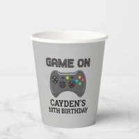 Game On Video Game controller birthday Paper Cups