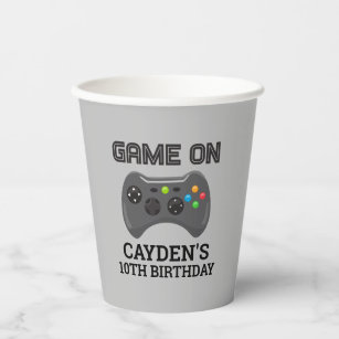 Game On Video Game controller birthday Paper Cups