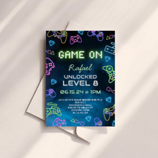 Game On Video Game Invitation