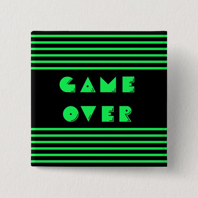 Game Over 15 Cm Square Badge (Front)