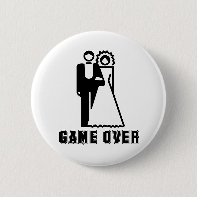 GAME OVER 2 6 CM ROUND BADGE (Front)