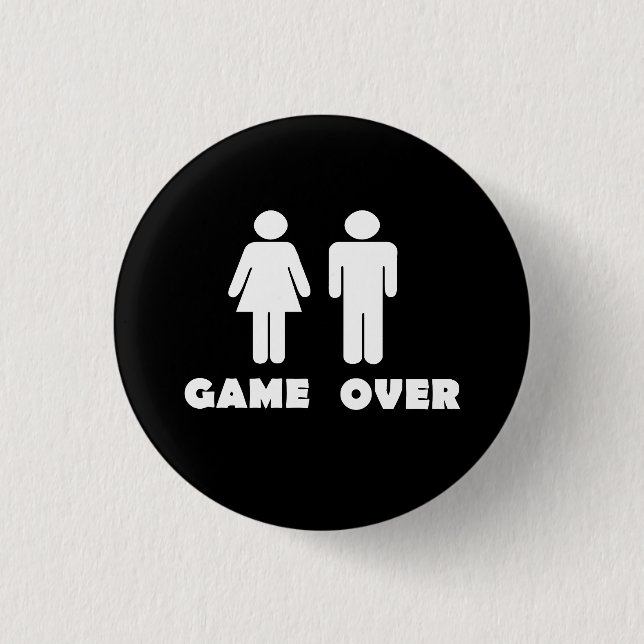 Game over 3 cm round badge (Front)