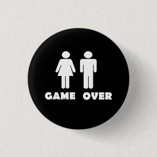 Game over 3 cm round badge