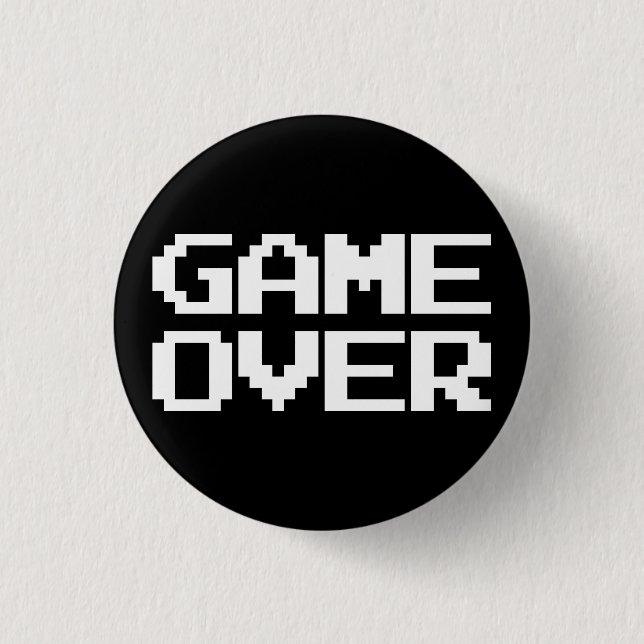 Game Over 3 Cm Round Badge (Front)