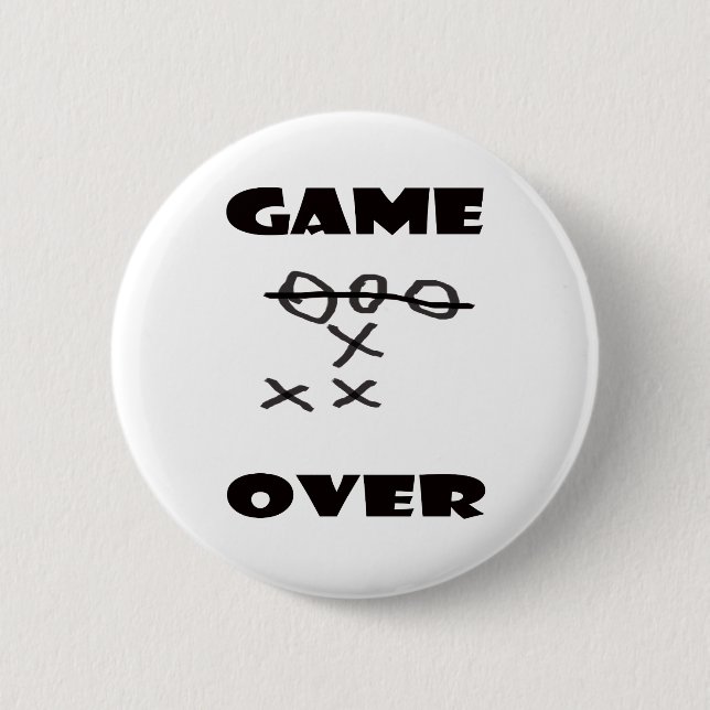 GAME OVER 6 CM ROUND BADGE (Front)