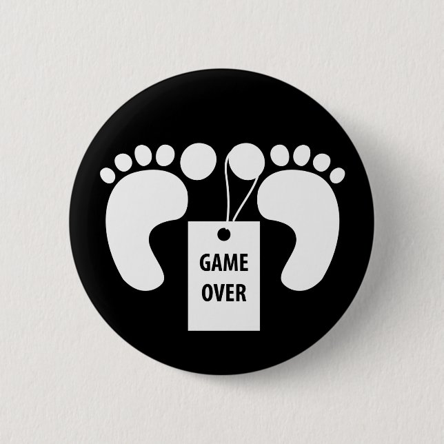 Game over 6 cm round badge (Front)