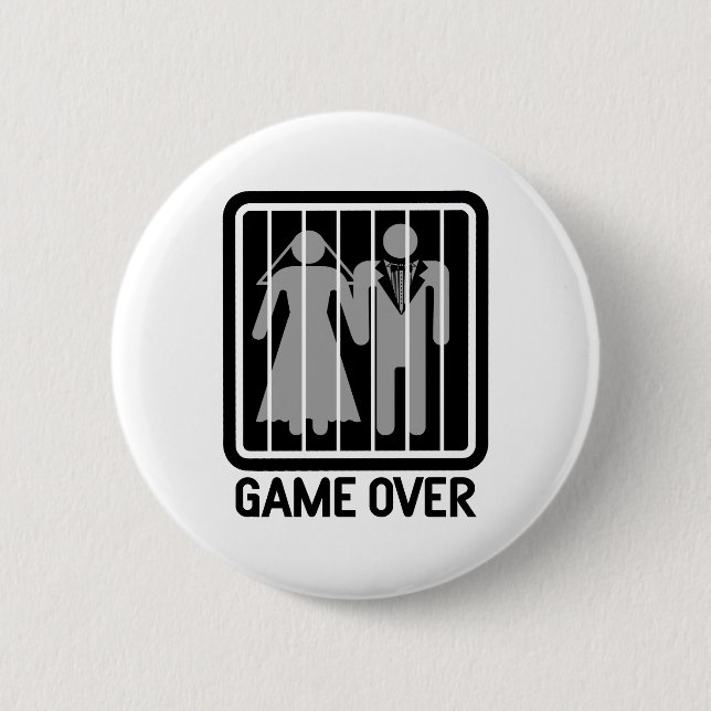 Game Over 6 Cm Round Badge (Front)