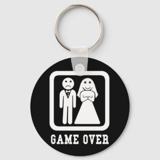 Game Over | Bachelor Stag Party Gift (Black/White) Key Ring